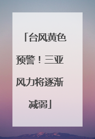 台风黄色预警！三亚风力将逐渐减弱
