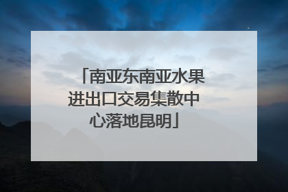 南亚东南亚水果进出口交易集散中心落地昆明