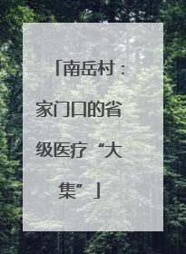 南岳村：家门口的省级医疗“大集”