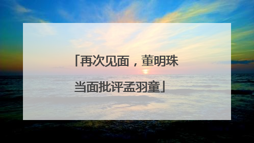 再次见面，董明珠当面批评孟羽童