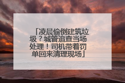 凌晨偷倒建筑垃圾？城管追查当场处理！司机带着罚单回来清理现场