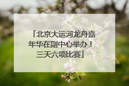 北京大运河龙舟嘉年华在副中心举办！三天六项比赛