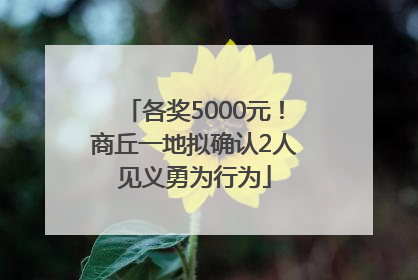 各奖5000元！商丘一地拟确认2人见义勇为行为