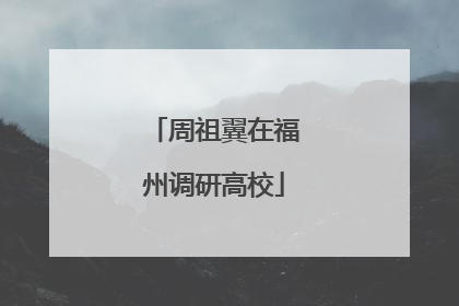 周祖翼在福州调研高校