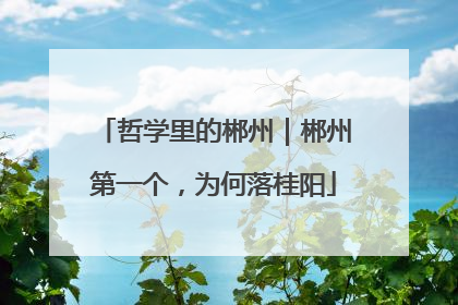 哲学里的郴州｜郴州第一个，为何落桂阳