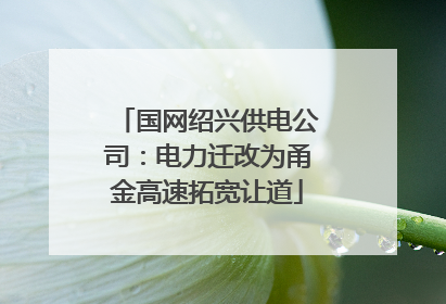 国网绍兴供电公司：电力迁改为甬金高速拓宽让道