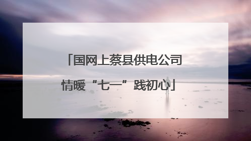 国网上蔡县供电公司情暖“七一”践初心