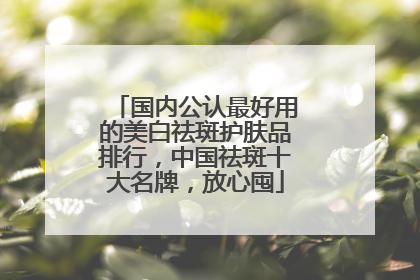 国内公认最好用的美白祛斑护肤品排行，中国祛斑十大名牌，放心囤