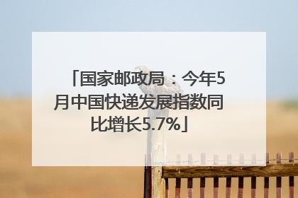国家邮政局：今年5月中国快递发展指数同比增长5.7%