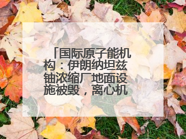 国际原子能机构：伊朗纳坦兹铀浓缩厂地面设施被毁，离心机可能已受损