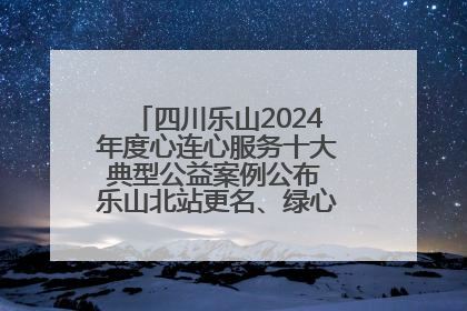 四川乐山2024年度心连心服务十大典型公益案例公布 乐山北站更名、绿心路井盖治理等上榜