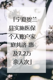 宁夏贺兰县实施医保个人账户家庭共济 惠及7.2万余人次