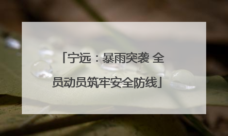 宁远：暴雨突袭 全员动员筑牢安全防线