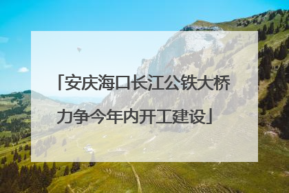 安庆海口长江公铁大桥力争今年内开工建设