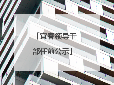 宜春领导干部任前公示