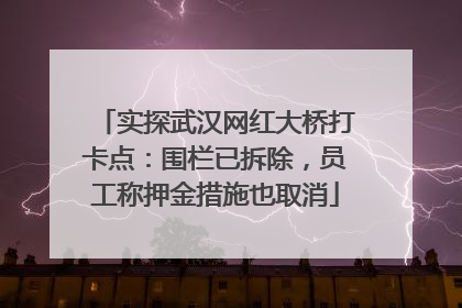实探武汉网红大桥打卡点：围栏已拆除，员工称押金措施也取消