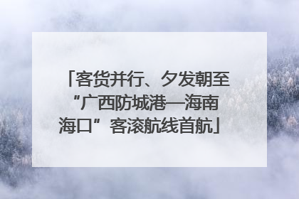客货并行、夕发朝至 “广西防城港—海南海口”客滚航线首航