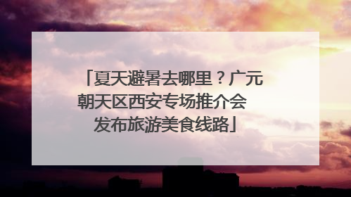 夏天避暑去哪里？广元朝天区西安专场推介会 发布旅游美食线路