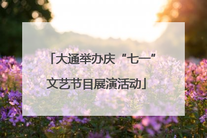 大通举办庆“七一”文艺节目展演活动
