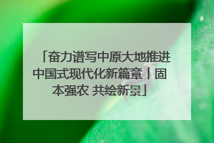 奋力谱写中原大地推进中国式现代化新篇章丨固本强农 共绘新景