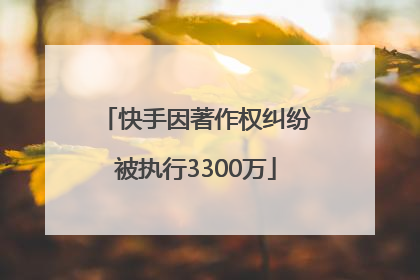 快手因著作权纠纷被执行3300万