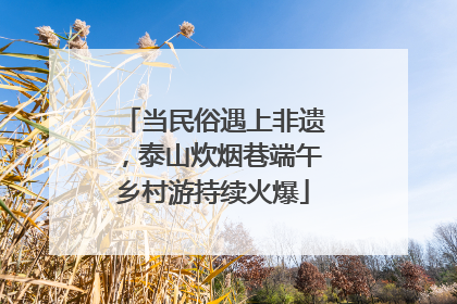 当民俗遇上非遗，泰山炊烟巷端午乡村游持续火爆
