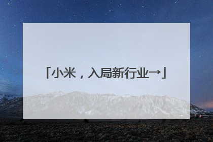 小米，入局新行业→