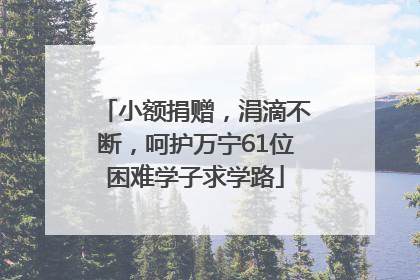 小额捐赠，涓滴不断，呵护万宁61位困难学子求学路