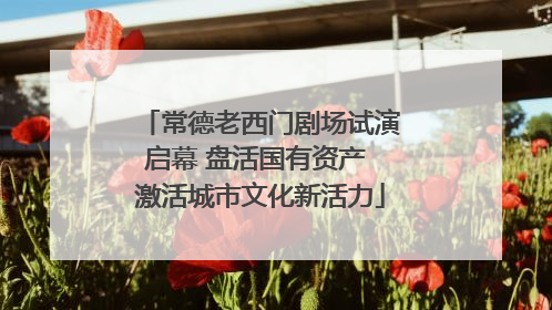 常德老西门剧场试演启幕 盘活国有资产 激活城市文化新活力