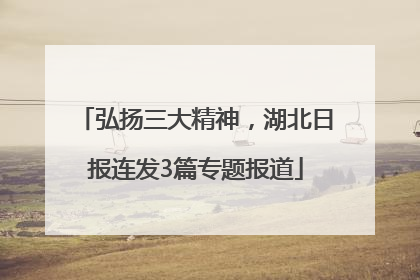 弘扬三大精神，湖北日报连发3篇专题报道