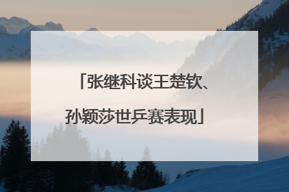 张继科谈王楚钦、孙颖莎世乒赛表现