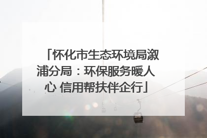 怀化市生态环境局溆浦分局：环保服务暖人心 信用帮扶伴企行