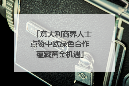 意大利商界人士点赞中欧绿色合作蕴藏黄金机遇