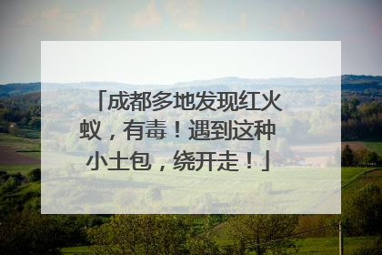成都多地发现红火蚁，有毒！遇到这种小土包，绕开走！