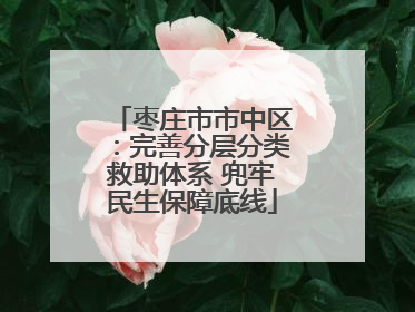 枣庄市市中区：完善分层分类救助体系 兜牢民生保障底线