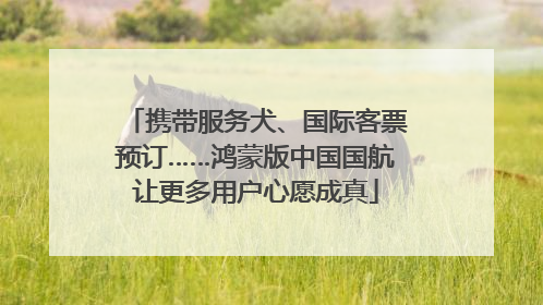 携带服务犬、国际客票预订……鸿蒙版中国国航让更多用户心愿成真