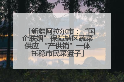 新疆阿拉尔市：“国企联姻”保障辖区蔬菜供应 “产供销”一体托稳市民菜篮子