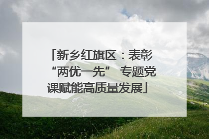 新乡红旗区：表彰 “两优一先” 专题党课赋能高质量发展