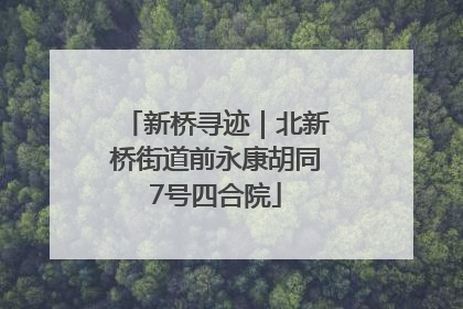 新桥寻迹｜北新桥街道前永康胡同7号四合院
