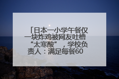 日本一小学午餐仅一块炸鸡被网友吐槽“太寒酸”，学校负责人：满足每餐600千卡的标准