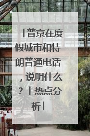 普京在度假城市和特朗普通电话，说明什么？丨热点分析