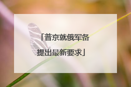 普京就俄军备提出最新要求