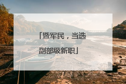 暨军民，当选副部级新职