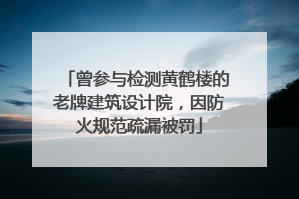 曾参与检测黄鹤楼的老牌建筑设计院，因防火规范疏漏被罚