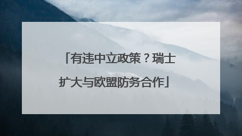 有违中立政策？瑞士扩大与欧盟防务合作