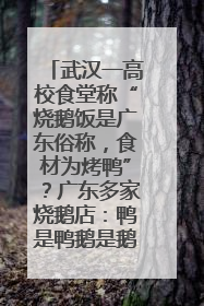 武汉一高校食堂称“烧鹅饭是广东俗称，食材为烤鸭”？广东多家烧鹅店：鸭是鸭鹅是鹅