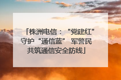 株洲电信：“党建红”守护“通信蓝” 军警民共筑通信安全防线