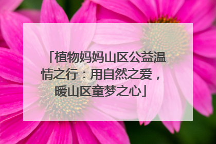 植物妈妈山区公益温情之行：用自然之爱，暖山区童梦之心