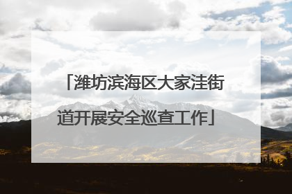 潍坊滨海区大家洼街道开展安全巡查工作