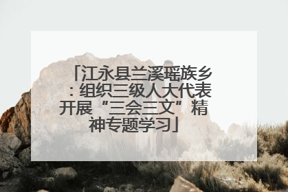 江永县兰溪瑶族乡：组织三级人大代表开展“三会三文”精神专题学习